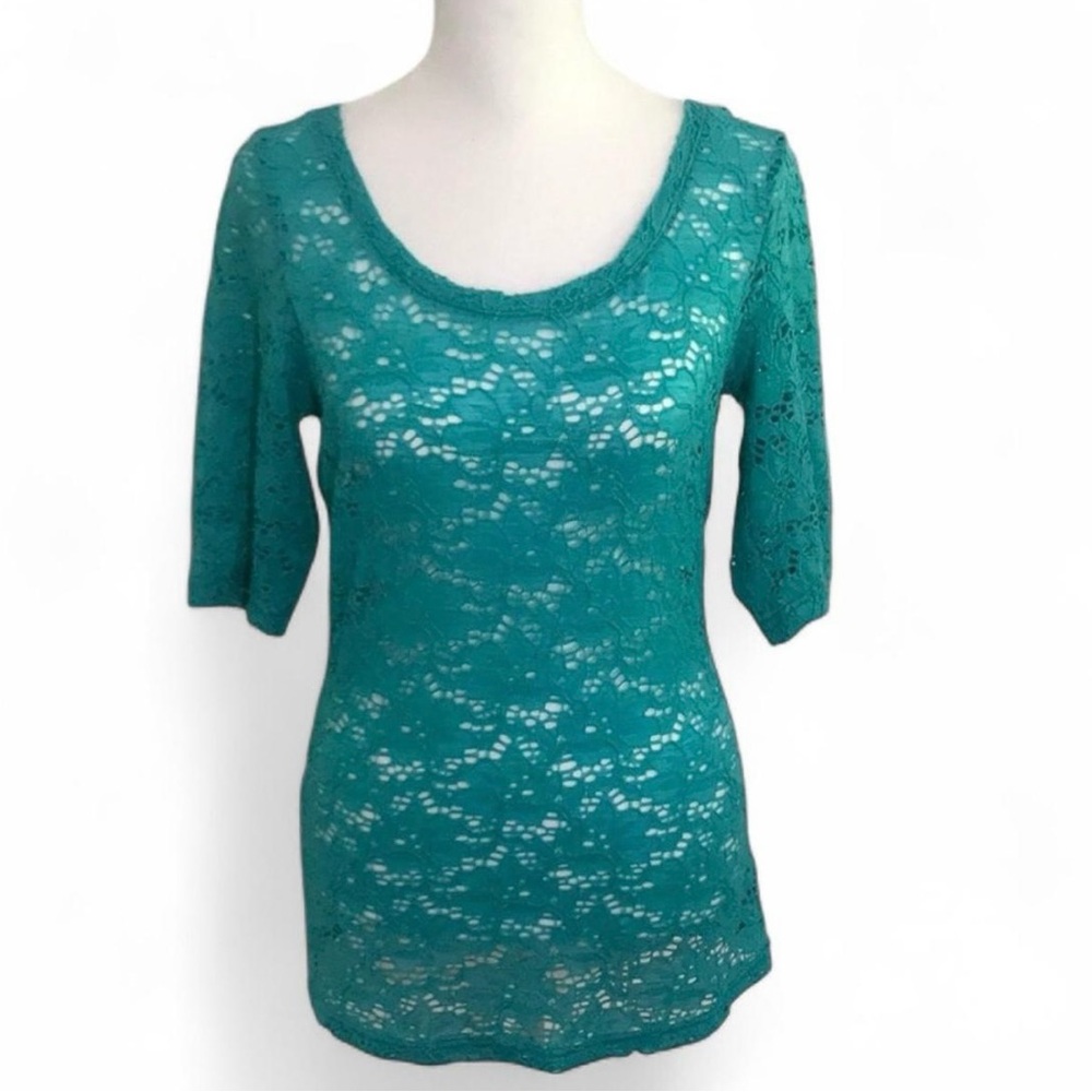 Maurices lace top, teal, size small